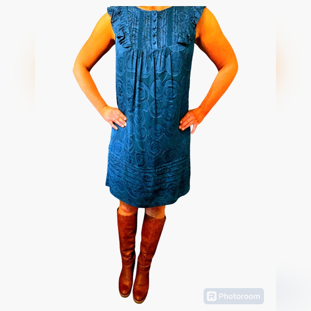 Nwt Banana Republic floral silk blend shift dress w/flutter sleeves size M